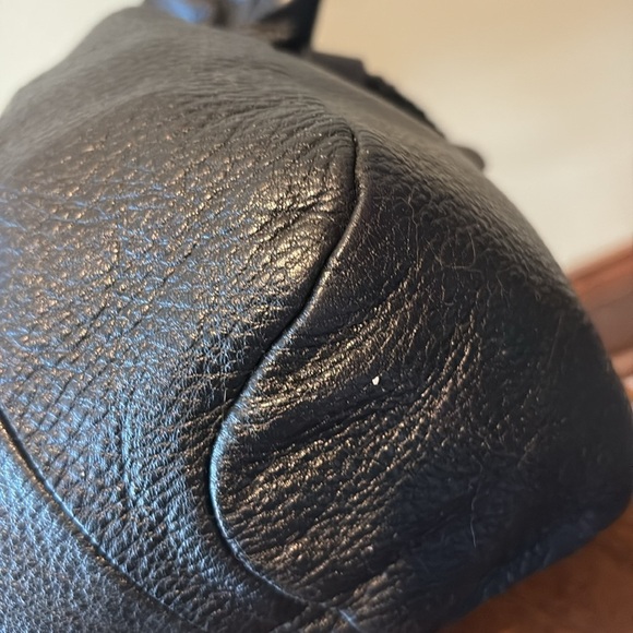 Elliott Lucca   Shoulder bag  pebbled leather Black   Brass HW  2 front pockets - Picture 11 of 17